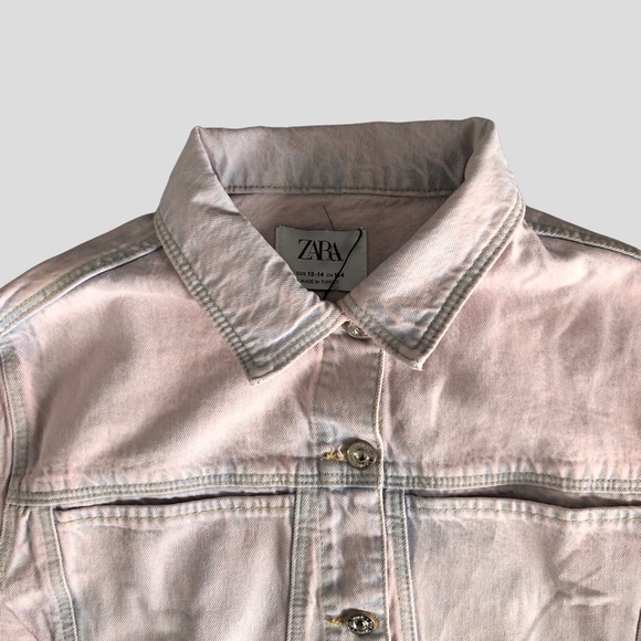 Zara Teen Cropped Denim Jacket Size 13-14 years - Picture 7 of 10